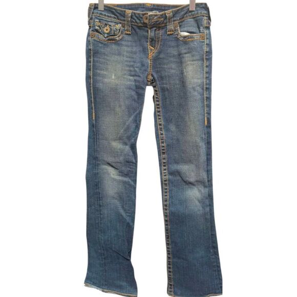 TRUE RELIGION Medium Wash Flap Pocket Bootcut Jeans Size 27 - Picture 2 of 3
